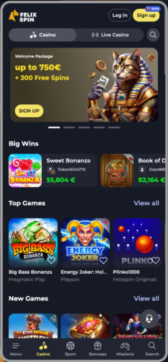 version mobile felixspin casino